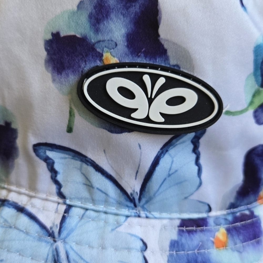 Zumiez Floral Butterfly Bucket Hat with Blue and Purple Flowers One Size - Picture 2 of 8